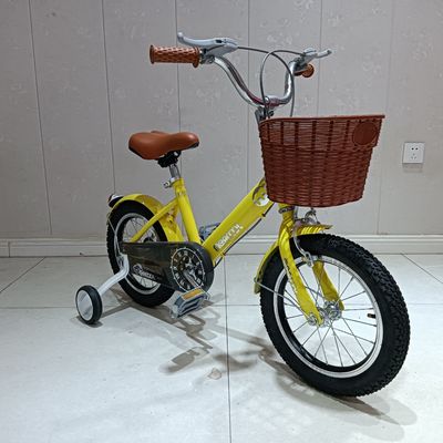 Yellow Color 16in Cool Kids Bicycle With Training Wheels PP Pedal