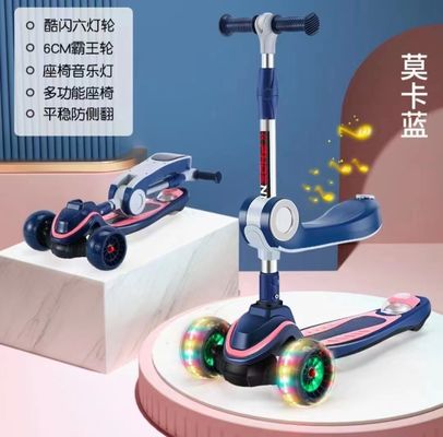 Anti Rollover Foldable Light Up Scooter 3 Wheel Kick Scooter Fashionable
