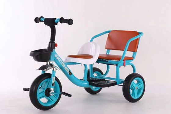 Double Seat Trike Twins Tricycle For Baby Children With Front Pedal