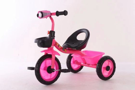 Cute Pink Color Children Kids Tricycle Bike With Light On Handlebar