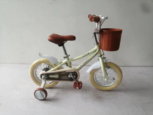 12 Inch Kids Bike With Basket And Brake Green Color Bicycle For Children