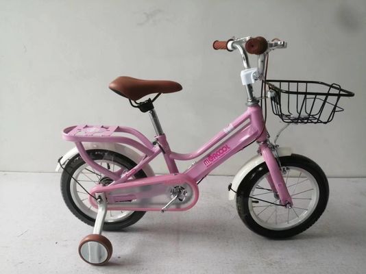 Children Steel Frame Bicycle With Steel Basket With Training Wheel