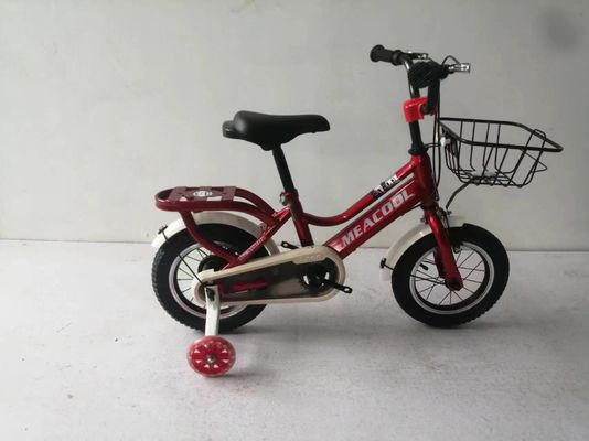 Children Steel Frame Bicycle With Steel Basket With Training Wheel