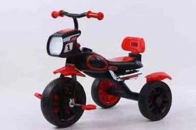Front 10" Rear 8" Wheels Toddler'S Three Wheel Cycle In Red/Blue/Yellow For Young Children